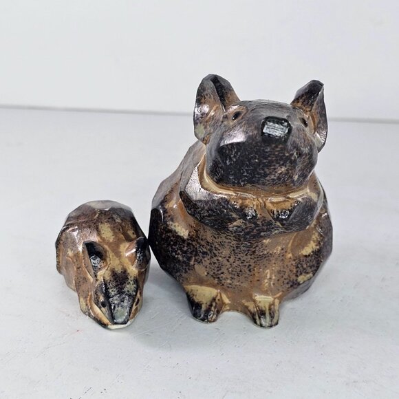 Vintage Geometric Mouse Figurine Set Ceramic Made In Japan - Picture 2 of 8